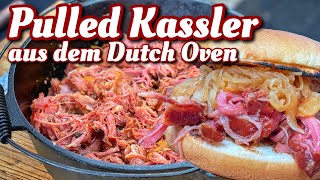 Pulled Kassler aus dem Dutch Oven  mit BBQ Kraut  Westmünsterland BBQ [upl. by Beilul]