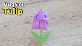 How to Make a Tulip Origami Flower Origami Tulip [upl. by Krystalle697]