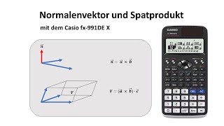 Casio fx991 DE X Normalenvektor und Spatprodukt berechnen [upl. by Leidag177]