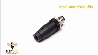 Field Wireable M12 Connectors 4Pin Male Assembly Cable Plug PG7 PG9 EB4002017 elecbeecom [upl. by Arabel605]