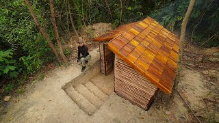 Building Complete Warm Underground Dugout Bushcraft Survival Shelter [upl. by Lothario]