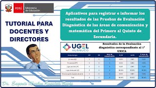 APLICATIVOS PARA REGISTRO E INFORME DE LAS PRUEBAS DE EVALUACIÓN DIAGNÓSTICA DOCENTES Y DIRECTORES [upl. by Ninette]