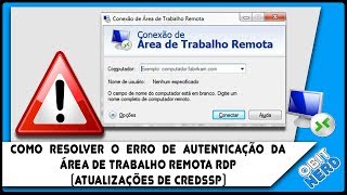 Como resolver o erro de autenticação da área de trabalho remota RDP Atualizações de CredSSP [upl. by Mark]