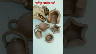 मिनीकिचनसेट Minikitchen set Mitti ke khilauneshortsviralvideo [upl. by Rego]