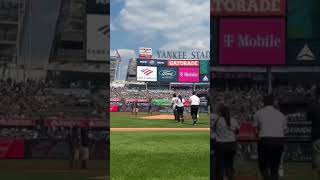 Hideki Matsui throws out the first pitch ⚾ via YankeesX [upl. by Fidellia962]