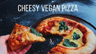 Cheesy Vegan Pizza Recipe [upl. by Atinahs]