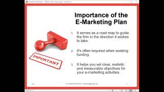 MKTG 617 Session 2  Emarketing Plan [upl. by Chew196]