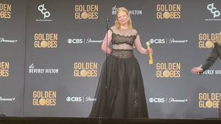 Sarah Snook Best TV Drama Actress Succession 2024 Golden Globes press room [upl. by Mateo]