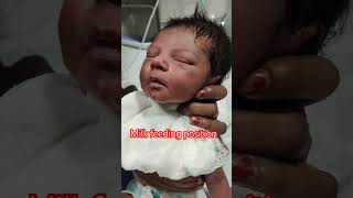 milk feeding position New born baby 😄🍼 viral newbornbaby baby reels babyborn newborn cute [upl. by Etiragram384]