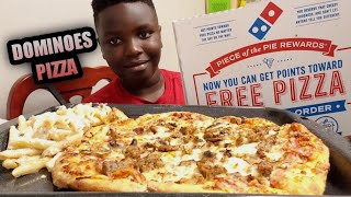 DOMINOS PIZZA amp CHICKEN ALFREDO MUKBANG WITH ELIJAH [upl. by Neenej]