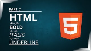 HTML Tutorial 7 bold italic underline Tag for Text Styling [upl. by Ardnasac885]