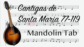 Cantigas de Santa Maria 77119 Alfonso X El Sabio  Mandolin tab [upl. by Fedirko]