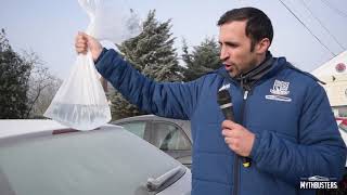 Deicing your car with the Hot Water bag Does it work  Trade Price Myth Busters [upl. by Kcirdor]