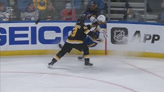 Brad Marchand Throws A Huge Hit On Rasmus Dahlin [upl. by Perle773]