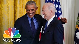 LIVE Obamas Return to White House for Portrait Unveiling  NBC News [upl. by Maiah363]