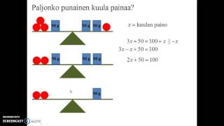 Ensimmäisen asteen yhtälö [upl. by Norbie375]