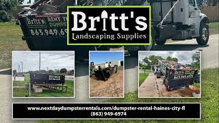 Dumpster Rental Haines City FL  Britts Dumpster Rentals  8639496974 [upl. by Fielding]