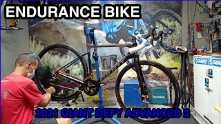 UNBOXING  ASSEMBLE  2021 DEFY ADVANCED 2  2021 GIANT ENDURANCE BIKE [upl. by Sarnoff]