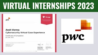 PwC Internship 2023  Virtual internship with certificates  Free online Internships  Cybersecurity [upl. by Sukramed]