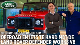 OFFROAD EN TE HARD MET DE UNIEKE LAND ROVER DEFENDER WORKS V8  WINACTIE 🍾  MRWHEELS amp MRWHEELS JR [upl. by Ulphi137]