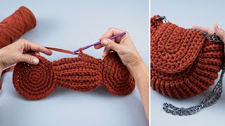 Easy crochet bag for beginners  step by step tutorial Miarti🧶 [upl. by Rebecka]