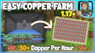 Minecraft EASY Copper Farm Tutorial 117 50 Copper Per Hour [upl. by Naghem]