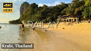 KRABI Railay Bay quotEvening Walk On Phra Nang Cave Beach One Of Most Beautiful Beachquot 4K HDR [upl. by Goldenberg]