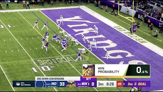 Win Probabilities of the Minnesota Vikings Largest Comeback in NFL history  Next Gen Stats [upl. by Herr]