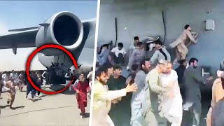 Afghans Cling to Outside of American Plane Leaving Kabul [upl. by Croix]