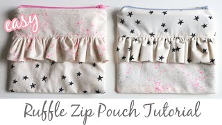 How to Make a Zip Pouch with a Ruffle  Learn to Sew Series [upl. by Teagan743]