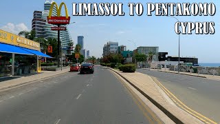 DRIVING from LIMASSOL CITY to PENTAKOMO VILLAGE in CYPRUS 4K 60fps [upl. by Yddet]