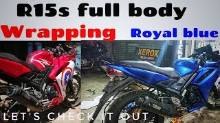 R15s red color wrapping full body to royal blue tender coconut request from tamil [upl. by Intosh]