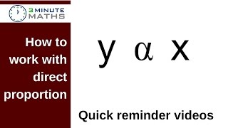 How to work with proportion  y is proportional to x GCSE maths level 4 [upl. by Tempest]