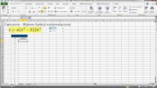 Excel  Ćwiczenia z lekcji  wykres funkcji matematycznej [upl. by Meijer]