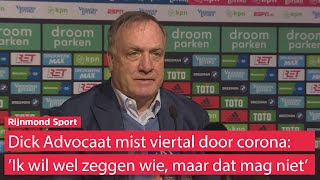 Dick Advocaat over coronageval en afwezigen bij Feyenoord Dit hakt er wel in [upl. by Aicilra]