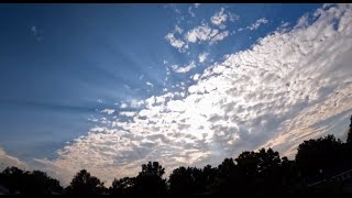 Full Day Time Lapse of Cirrus Cumulus Stratus Clouds With Beautiful Bright Sunray Golden Sunset [upl. by Deborath]