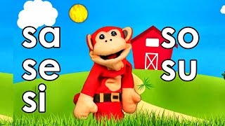 Sílabas sa se si so su  El Mono Sílabo  Videos Infantiles  Educación para Niños [upl. by Nyrok582]