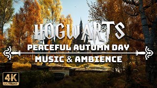 A Peaceful Autumn Day at Hogwarts  4K Harry Potter Music amp Ambience [upl. by Lenno]