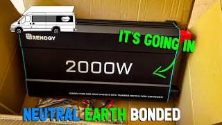 Renogy 2000w Pure Sine Wave Inverter  Unboxing  Neutral Earth bonded Install [upl. by Naiviv547]