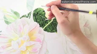 How to paint a realistic rose leaf in watercolor by Anna Mason [upl. by Aseretairam578]