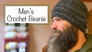 Men’s Crochet Beanie  Men’s Crochet Hat  Crochet Hat  Crochet Beanie [upl. by Nomyar]