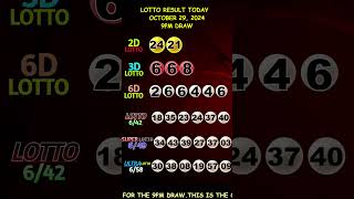 Lotto Result Today 900 pm draw October 29 2024 shorts [upl. by Ardnoet85]