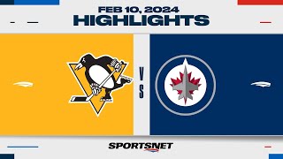 NHL Highlights  Penguins vs Jets  February 10 2024 [upl. by Ramona797]