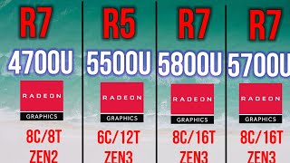 R5 5500U 15W VS R7 5700U 15W VS R7 5800U 15W VS 4700U 15W ON 1080P LOWEST QUALITY AMD FASTET APU [upl. by Nalrah]