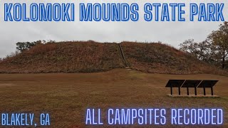 Kolomoki Mounds State Park  All Campsites Recorded [upl. by Woodley889]