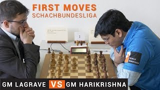 Lagrave vs Harikrishna  First Moves  Schachbundesliga 2019 [upl. by Roderica]