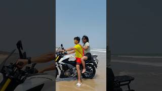 Bike Ride on Beach beach dominor400 bajaj fun road trip d [upl. by Esirec]