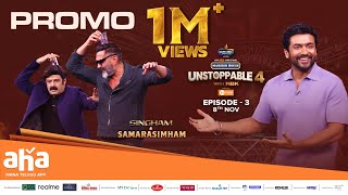 Unstoppable With NBK S4 E3 Promo  Suriya Bobby deol  Singham Meets Samarasimham  Nov 08 [upl. by Aivatra]