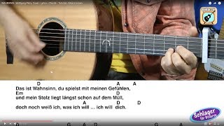 81 WAHNSINN  Wolfgang Petry Cover • Lyrics • Chords • Tutorial • Gitarre lernen [upl. by Kassandra181]