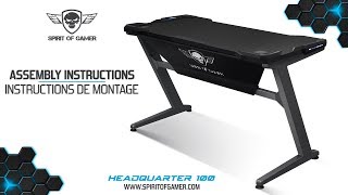 Headquarter 100 Spirit Of Gamer  Assembly instructions Gaming Desk [upl. by Hudson783]